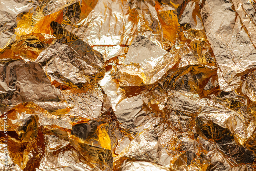 Gold leaf flakes. Luxurious lightweight foil pieces for festive decorations, and any other craftwork
