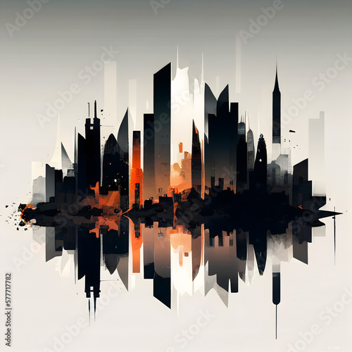 abstract representation of a city skyline