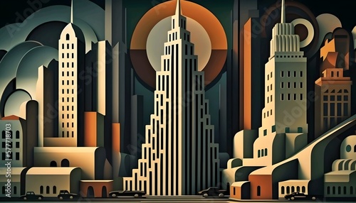 Art Deco cityscape 