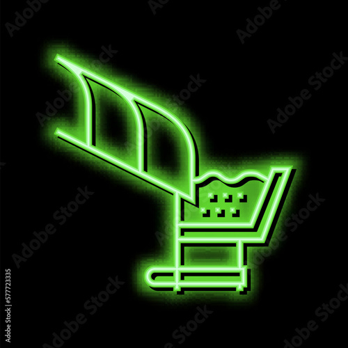 roof drainage system neon glow icon illustration