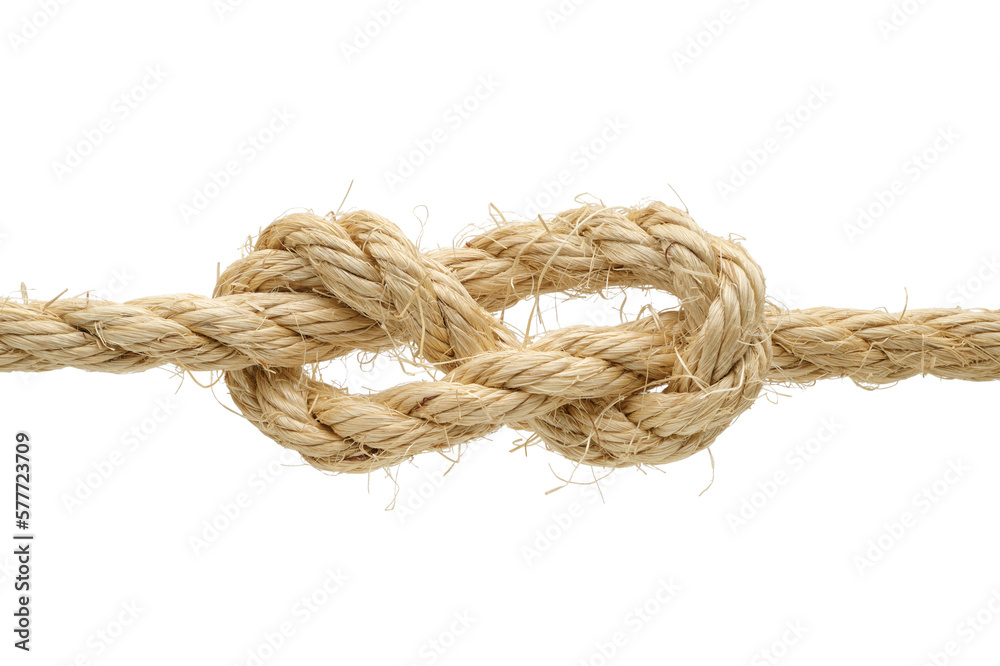 Stopper knot made of rough hemp rope
