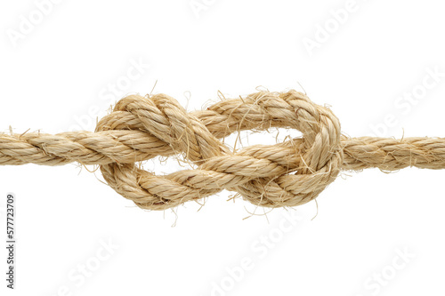 Stopper knot made of rough hemp rope