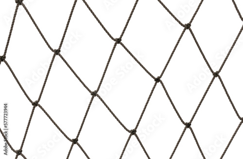 Fototapete Football or tennis net. Rope mesh on a white background close-up