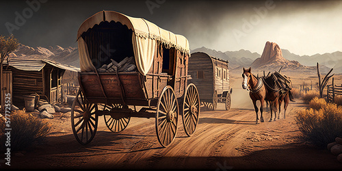 scene far west with horse photo