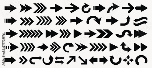 Black arrow icon set. Arrow. Cursor. Arrow vector icon. Modern simple arrows. Vector illustration