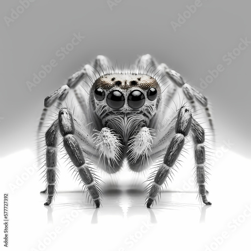 spider on a white background. Generative AI