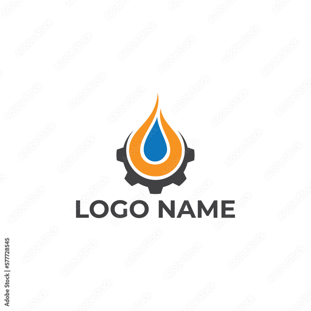 Vector gear gas and oil logo design concept Vector gear gas and oil logo design concept