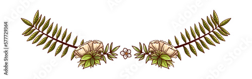 Floral decorative laurel, elegant ornament for logo, diploma, anniversary and wedding invitation and many more