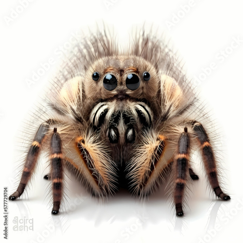 spider on a white background. Generative AI
