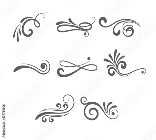 set of swirls on a white background