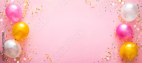 Party background with colorful balloons photo