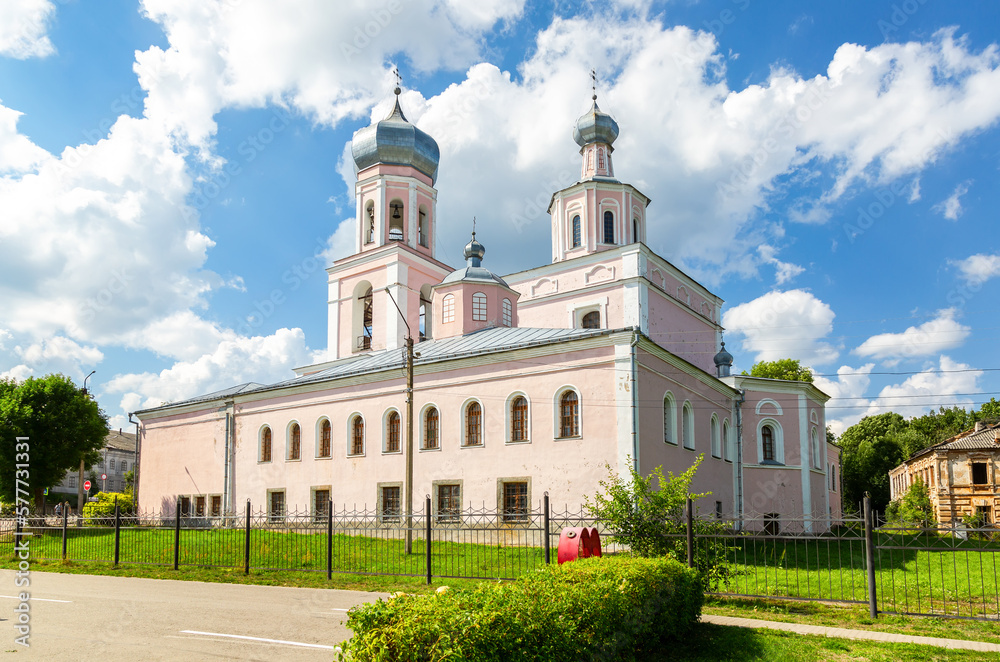 Cathedral of the Holy Trinity (1744) in summer day. Valdai, Russia