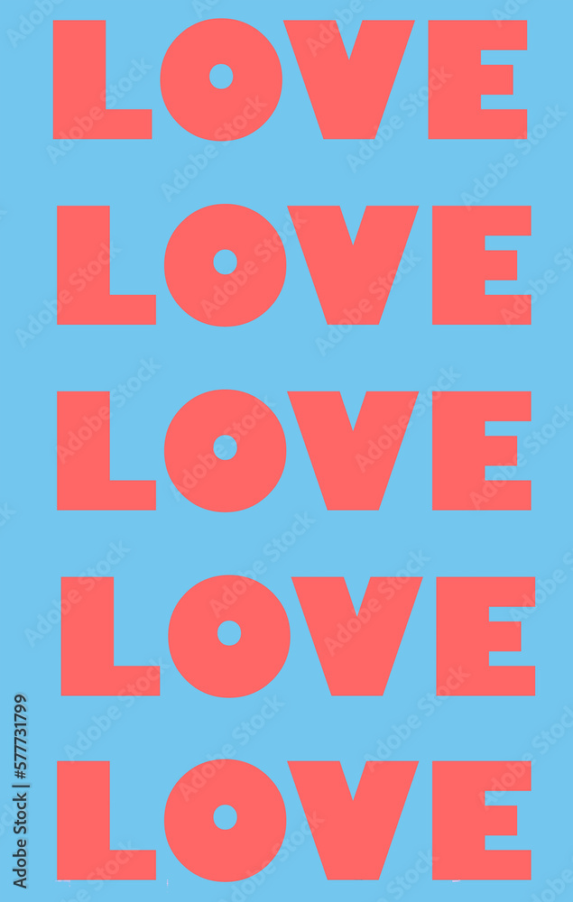 Illustration with the word love repeated