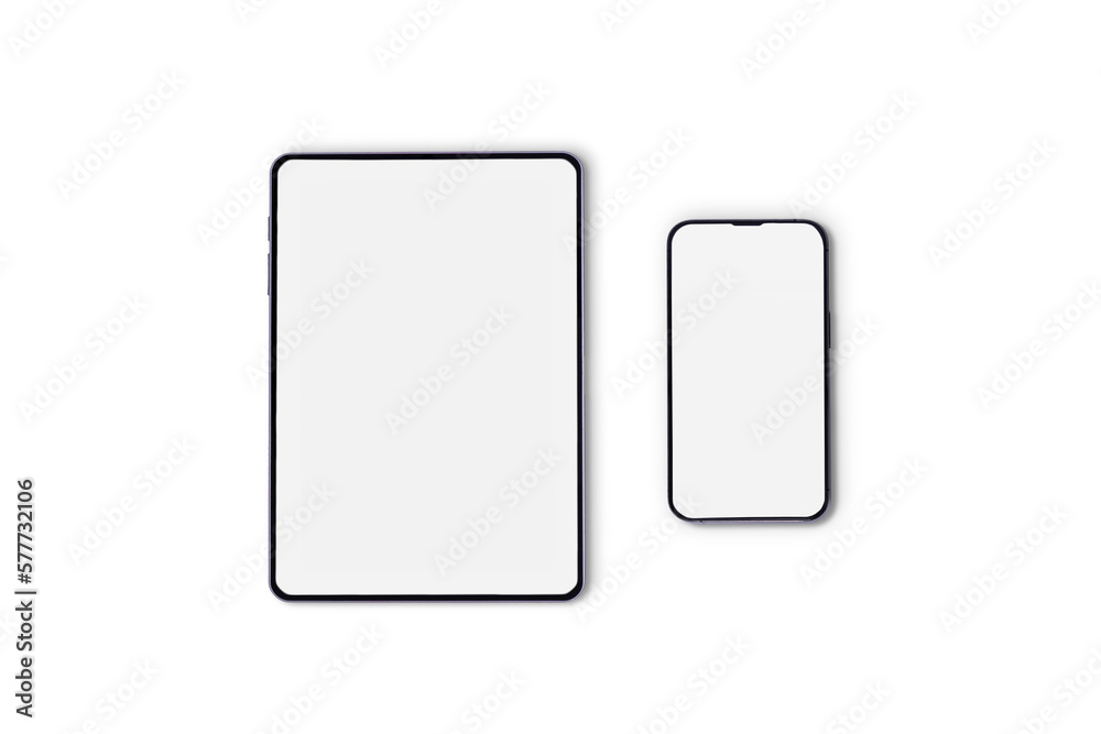 Mock-up mobile phone and tablet, blank screen Mock-up mobile phone and tablet, blank screen
