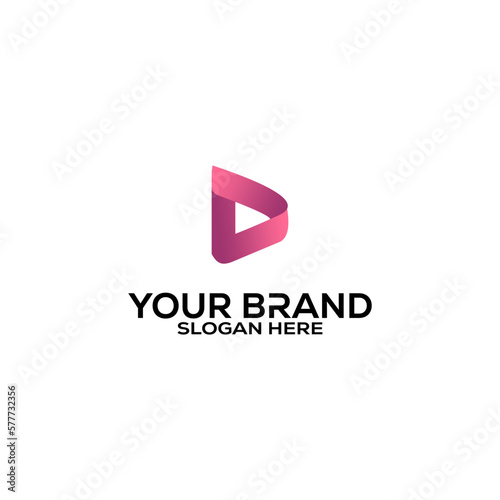 Letter D with arrow logo icon design template elements
