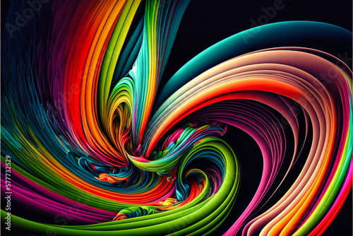 Abstract 3D Backgroud. Wallpaper. Art. Colorful waves. Poster or canva. Generative AI 