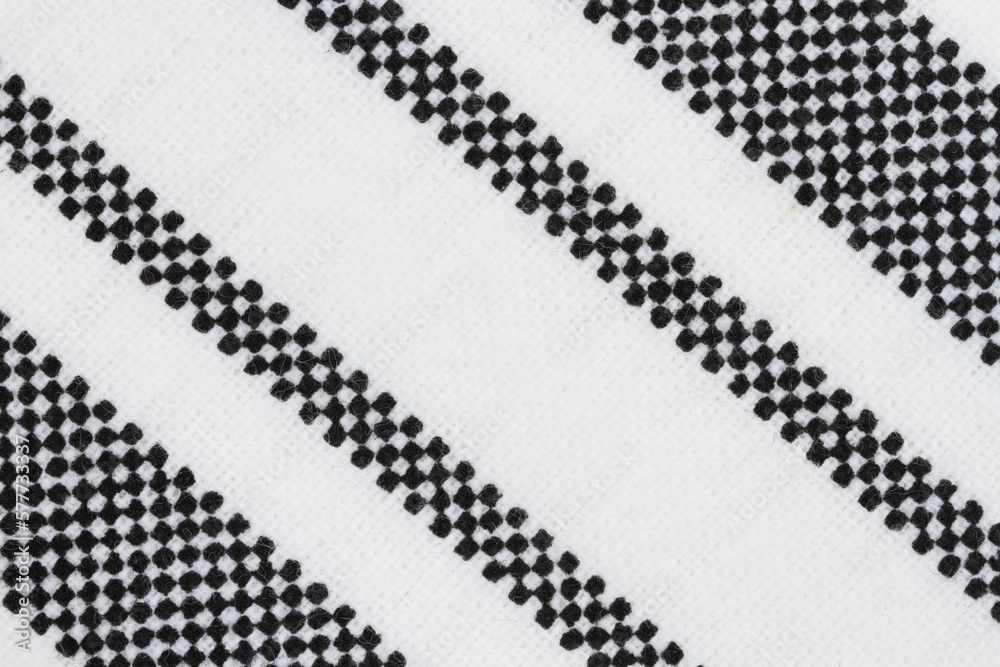 Black and white striped material textured background Black and white striped material textured background
