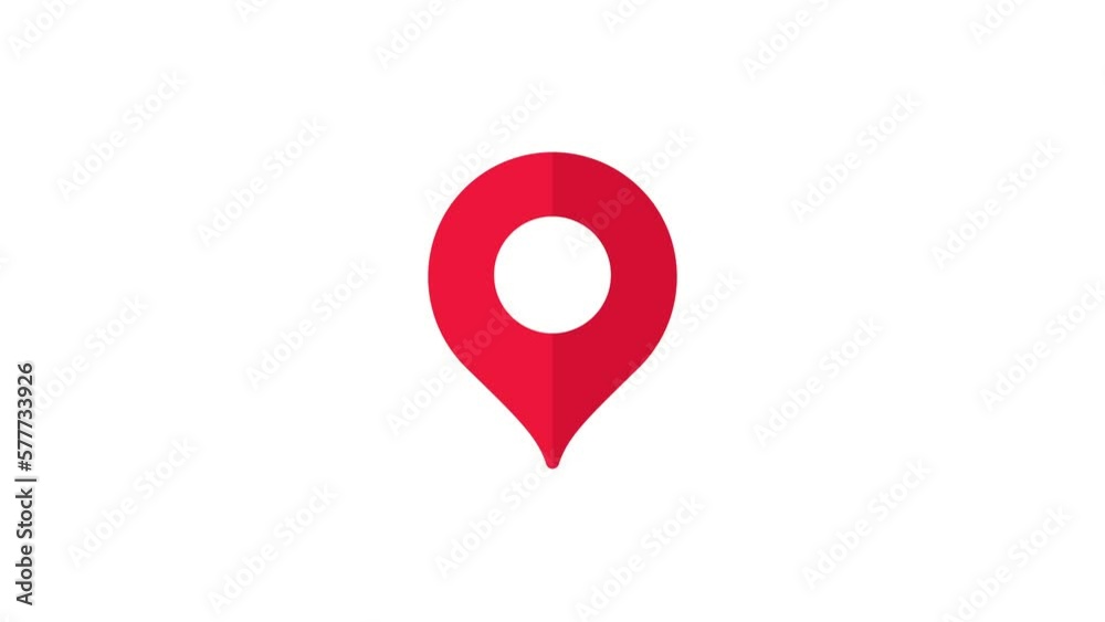 Location Pin. The red pin moves up and down. to pinpoint a location on the map. Location Pin. The red pin moves up and down. to pinpoint a location on the map.