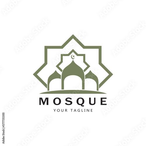 Islamic mosque logo vector icon template