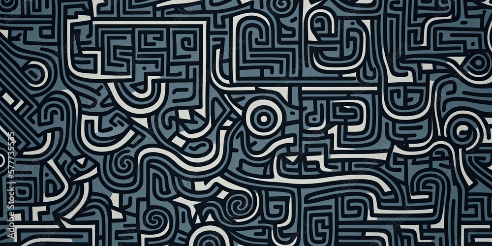 Abstract doodle pattern background - Generative AI Abstract doodle pattern background - Generative AI