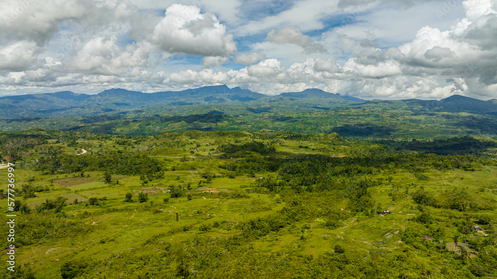 View from the mountains to the sea and the island of Cebu. Negros, Philippines