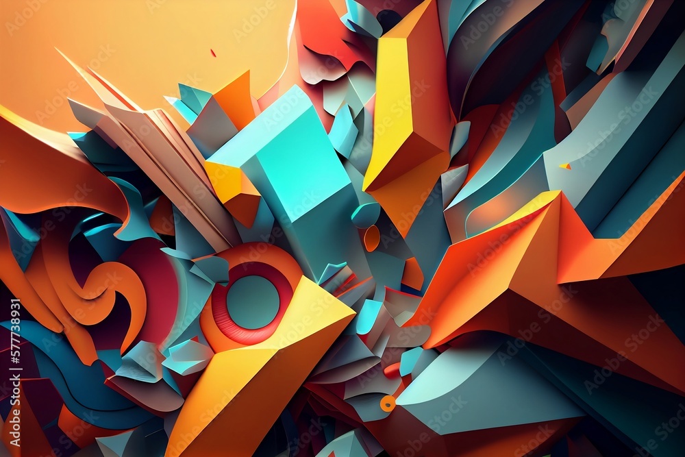 Abstract background Image, Shapes, Colors, Vibrant Chaos, Wallpaper
