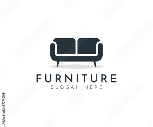 Minimalist furniture logo design vector template