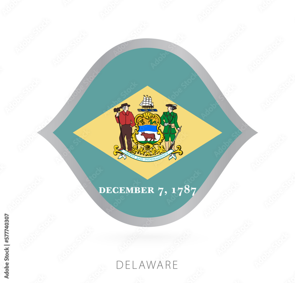 Delaware national team flag in style for international basketball competitions.