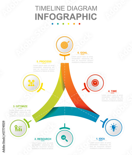 Infographic business template. Cycle diagram divided into 3 segments. Concept presentation.