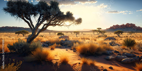 The Kalahari desert - Generative AI photo