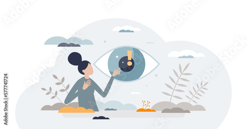 Intuition as sixth sense and inner feeling for future tiny person concept, transparent background.