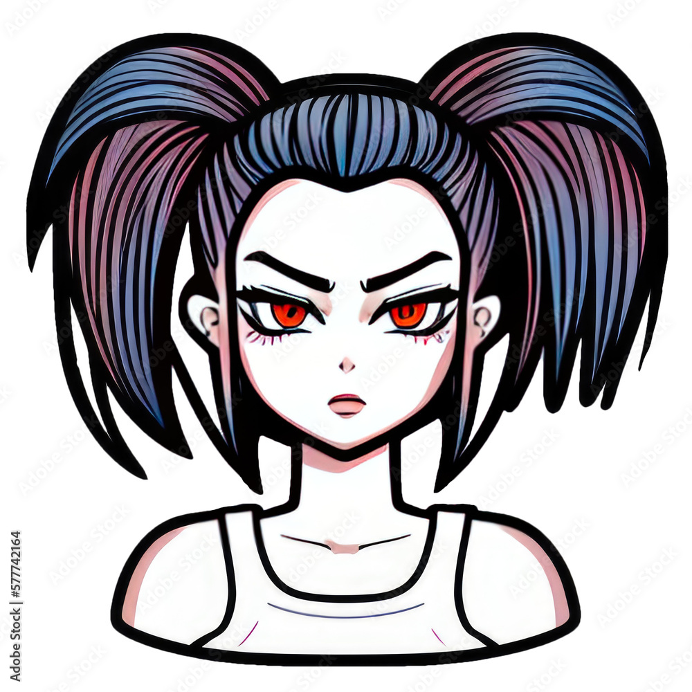 Stylish girl sticker, isolate Stylish girl sticker, isolate