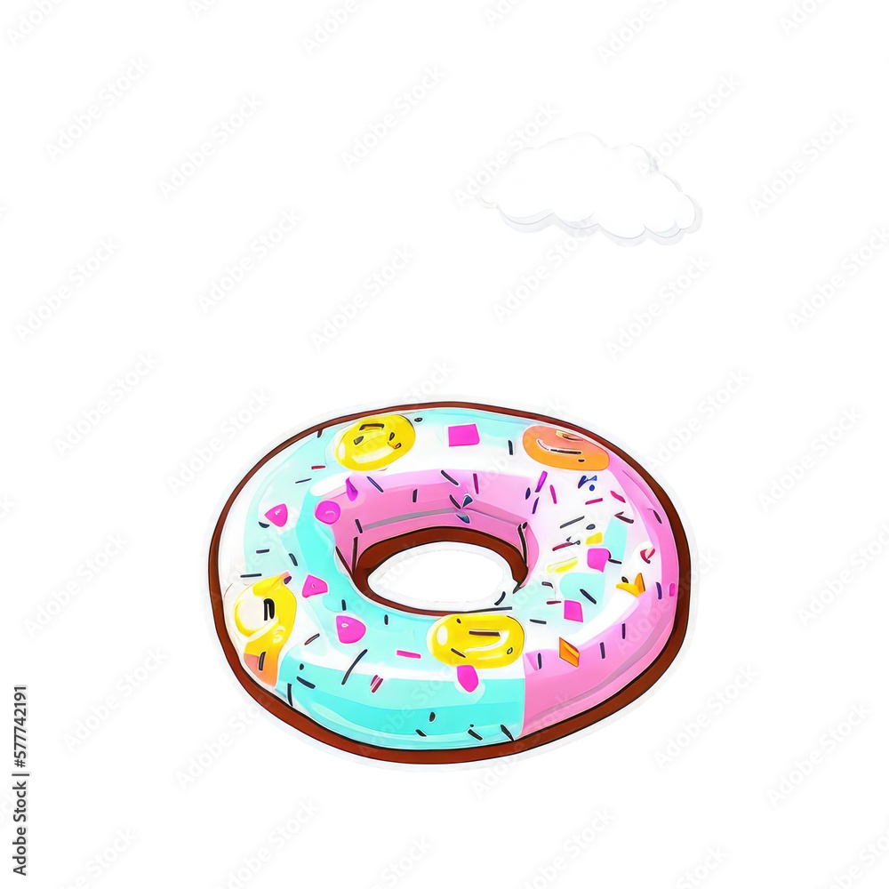 Donut sticker, isolate Donut sticker, isolate