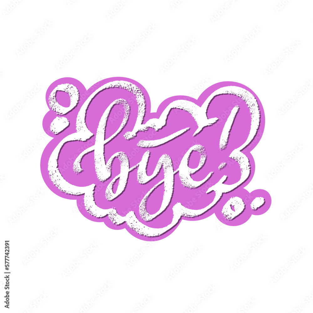 Bye word speech bubble icon symbol. Web design. Sticker design. Hand drawn vector lettering bright color clip-art. Bye word speech bubble icon symbol. Web design. Sticker design. Hand drawn vector lettering bright color clip-art.