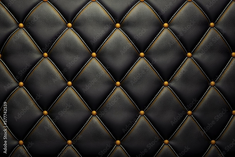 Luxury background, in real leather in black color,generative AI