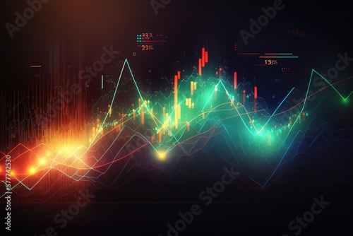 Stock market trading graph and candlestick,Generative AI