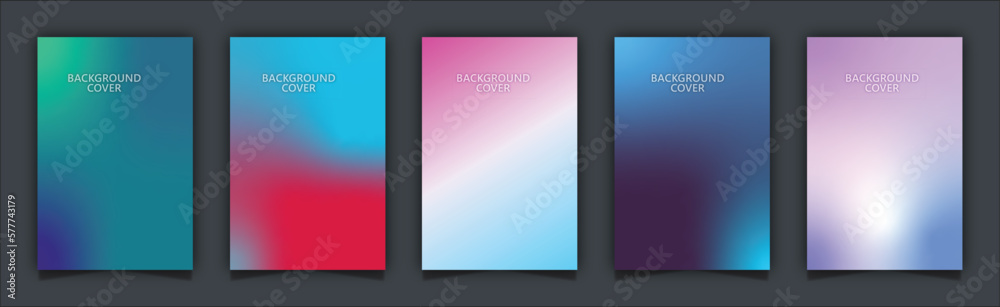 Vector set of multiple color gradient cover for the background brochure poster background cover page
