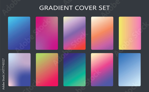 Vector set of multiple color gradient cover for the background brochure poster background cover page