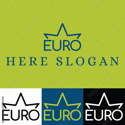 EUROSTAR symbol Icon pictorial mark logo design. Creative clean and minimal EUROSTAR symbol Icon pictorial mark logo design template.Professional design for any institute 6