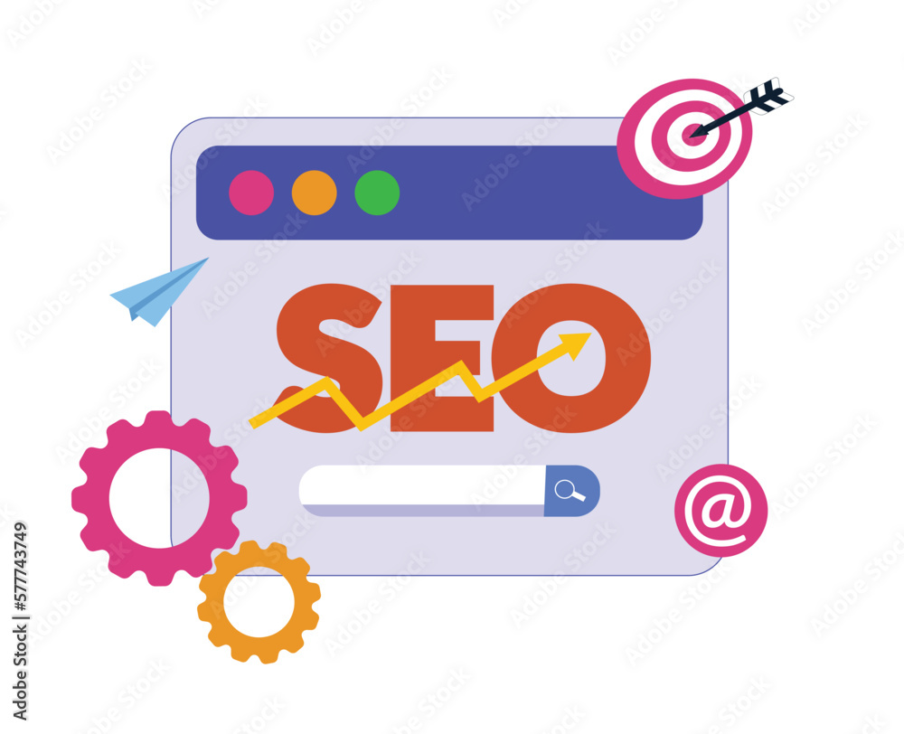 Fototapeta premium website seo optimization icon illustration