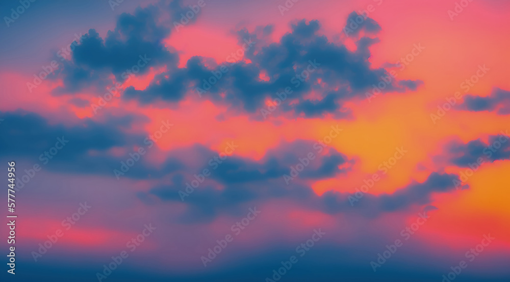 Soft image of sky in sunset with cloud
