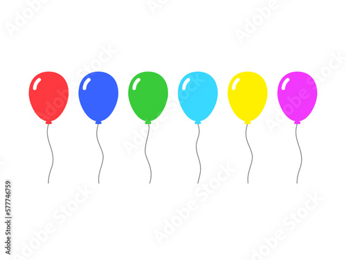 Party balloons icon. Line  glyph and filled outline colorful version  Birthday balloon outline and filled vector sign. Symbol  logo illustration. Different style icons set