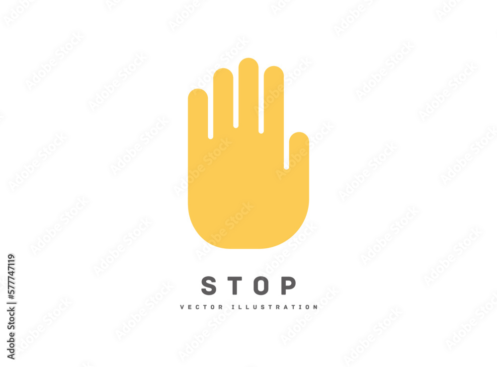 ストップ アイコン ベクターイラスト 手 Stock Vector | Adobe Stock