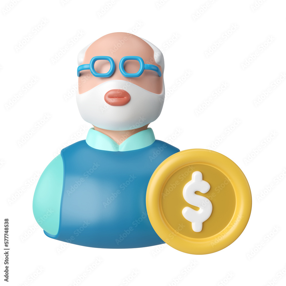 Pension fund 3D Illustration Icon Pension fund 3D Illustration Icon