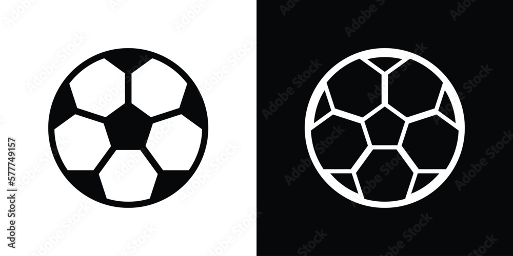 vector soccer ball in black and white.