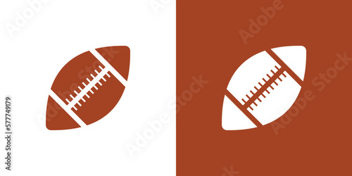 rugby ball vector, colored brown with white stitches.
