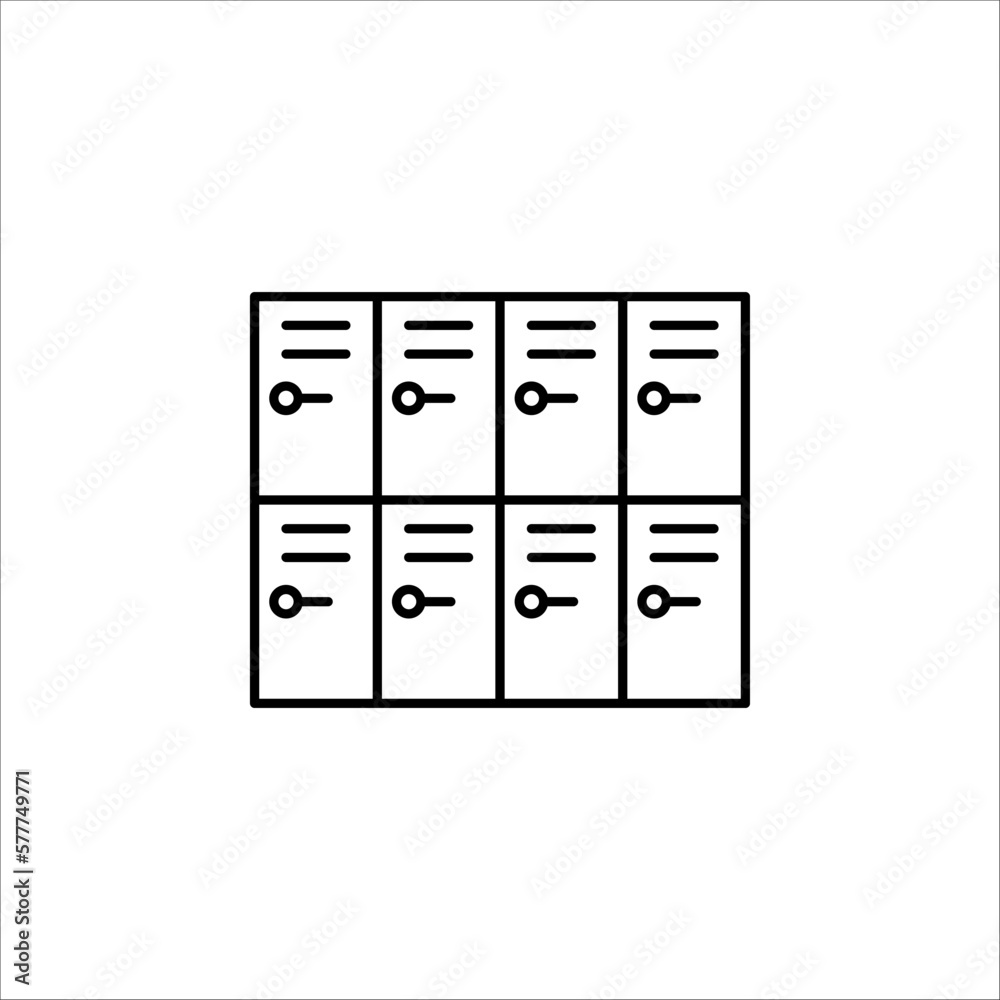 Locker outline vector icon. flat vector simple element illustration from editable gym and fitness concept isolated on white background Locker outline vector icon. flat vector simple element illustration from editable gym and fitness concept isolated on white background