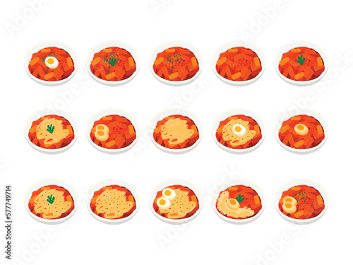Korean Street Food Rice Cake Vector Illustration