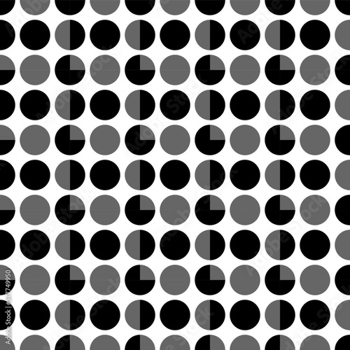 black and white with circle pattern background 