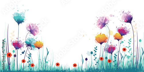Foto sfondo, fiori, piante, primavera, campo fiorito, pennellate di colore